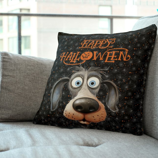 Dog lover Halloween custom name Cushion (Creator Uploaded)