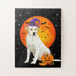 Dog Lover Halloween Labrador On Trick Or Treat Jigsaw Puzzle