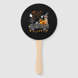 Dog Lover Halloween Labrador Truck Trick Or Treat Hand Fan
