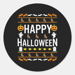 Dog Lover Happy Halloween Chocolate Labrador Classic Round Sticker
