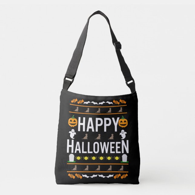 Dog Lover | Happy Halloween Chocolate Labrador Crossbody Bag (Front)