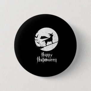 Dog Lover Happy Halloween Lab Witch Riding Broom 6 Cm Round Badge