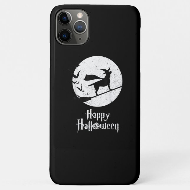 Dog Lover | Happy Halloween Lab Witch Riding Broom Case-Mate iPhone Case (Back)