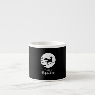 Dog Lover Happy Halloween Lab Witch Riding Broom Espresso Cup