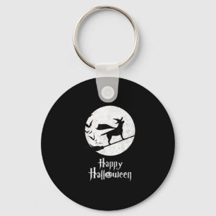 Dog Lover   Happy Halloween Lab Witch Riding Broom Key Ring