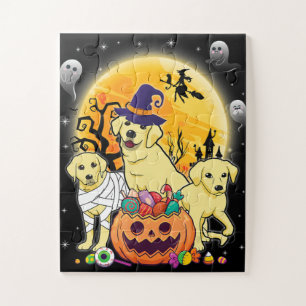 Dog Lover Happy Halloween Labrador Dog Mummy Jigsaw Puzzle