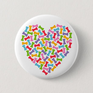 Dog Lover Heart 6 Cm Round Badge