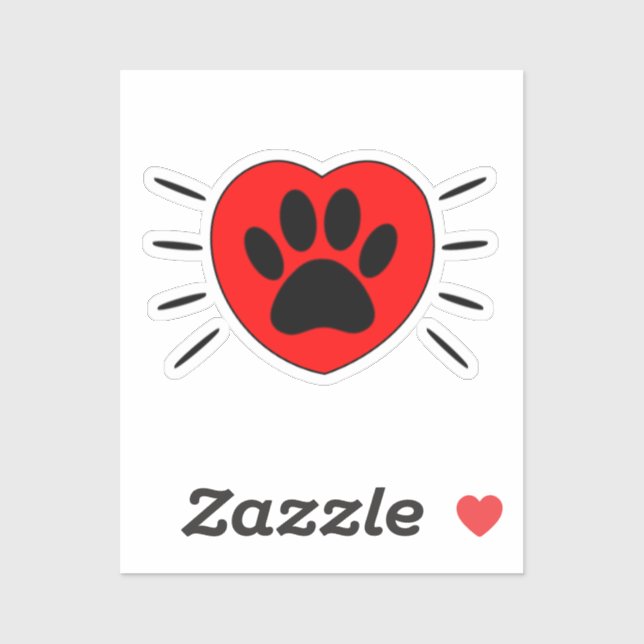 Dog Lover Heart And Paw Print (Sheet)