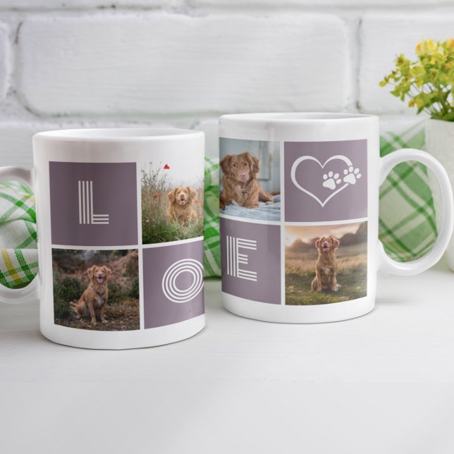 Dog Lover Heart Love Photo Collage Coffee Mug
