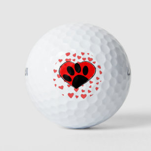 Dog Lover Hearts All Over Golf Balls