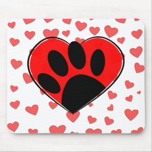 Dog Lover Hearts All Over Mouse Pad