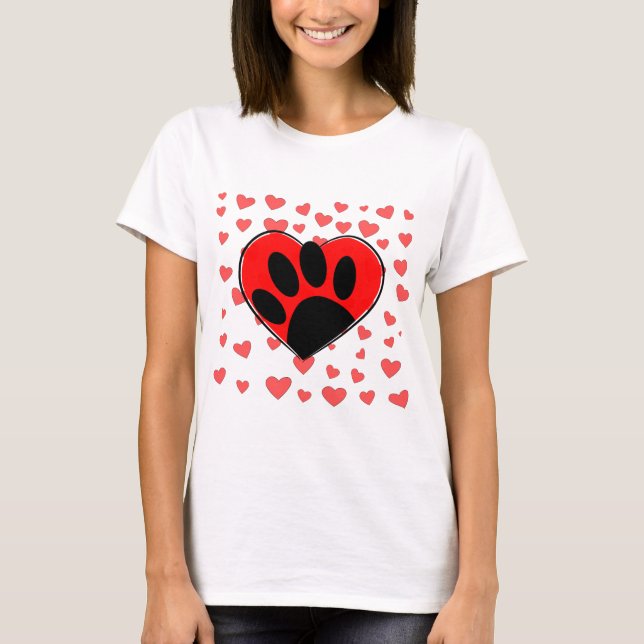 Dog Lover Hearts All Over T-Shirt (Front)