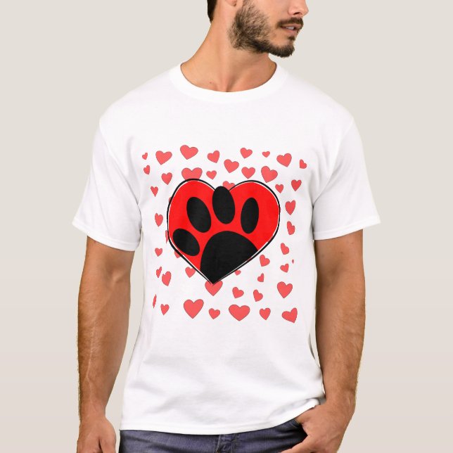 Dog Lover Hearts All Over T-Shirt (Front)
