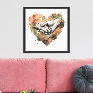Dog Lover Human Animal Bond Watercolor Heart Canvas Print