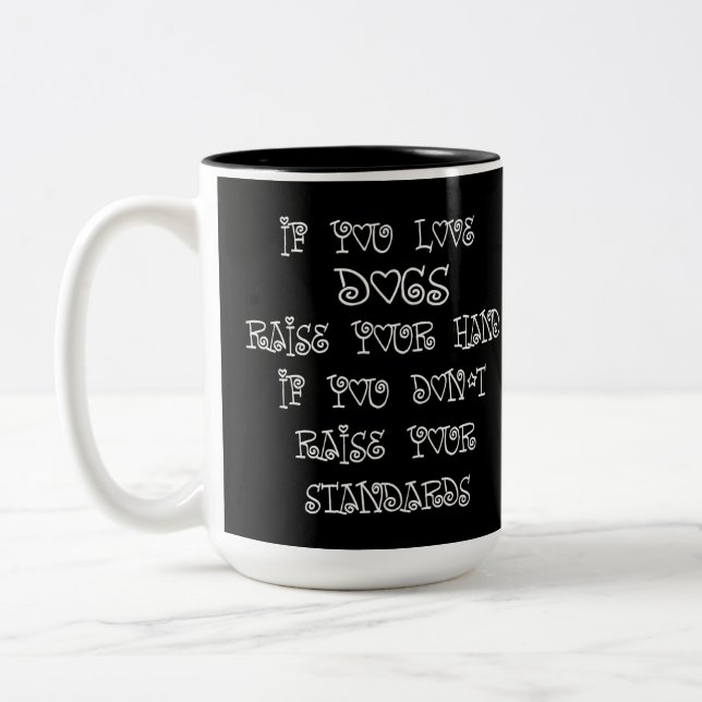 Dog Lover Humour Two-Tone Coffee Mug (Left)