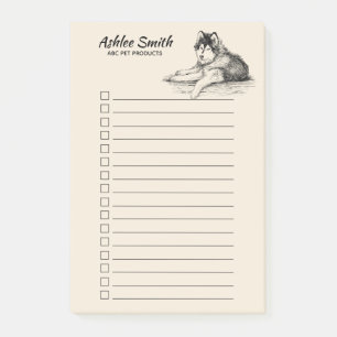 Dog Lover - Husky - To Do List  Post-it Notes