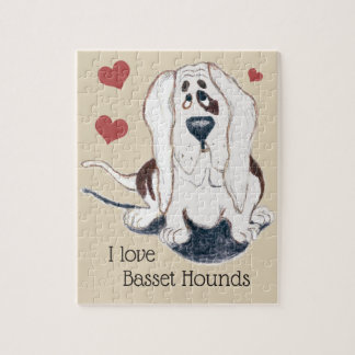 dog lover I love basset hounds 8x10 puzzle