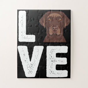 Dog Lover   I Love Chocolate Labrador Jigsaw Puzzle