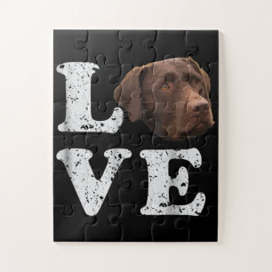 Dog Lover I Love Chocolate Labrador Retriever Jigsaw Puzzle