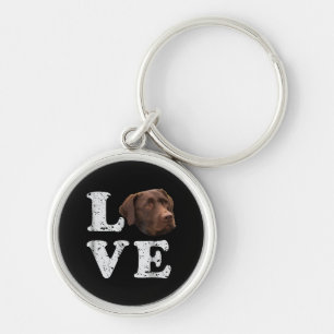 Dog Lover I Love Chocolate Labrador Retriever Key Ring