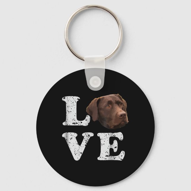 Dog Lover | I Love Chocolate Labrador Retriever Key Ring (Front)
