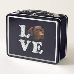 Dog Lover   I Love Chocolate Labrador Retriever Metal Lunch Box