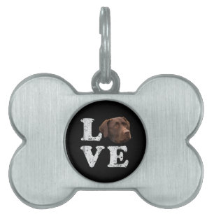 Dog Lover I Love Chocolate Labrador Retriever Pet ID Tag