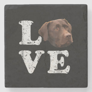 Dog Lover   I Love Chocolate Labrador Retriever Stone Coaster