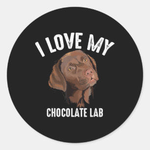 Dog Lover I Love My Chocolate Lab Classic Round Sticker