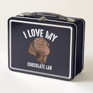 Dog Lover   I Love My Chocolate Lab Metal Lunch Box