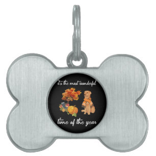 Dog Lover It's The Most Wonderful Time Of The Year Pet ID Tag
