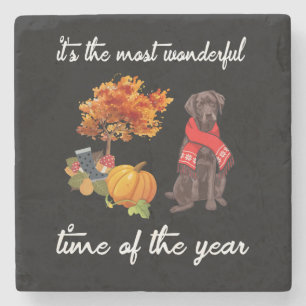 Dog Lover It's The Most Wonderful Time Of Year Stone Coaster