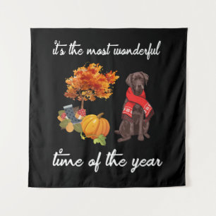 Dog Lover It's The Most Wonderful Time Of Year Tapestry