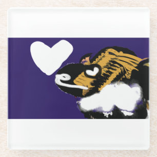 Dog lover joy glass coaster