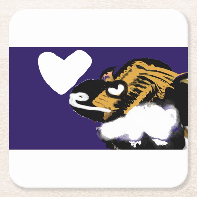 Dog lover joy  square paper coaster (Front)