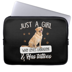 Dog Lover   Just A Girl Who Loves Labrador Tattoos Laptop Sleeve