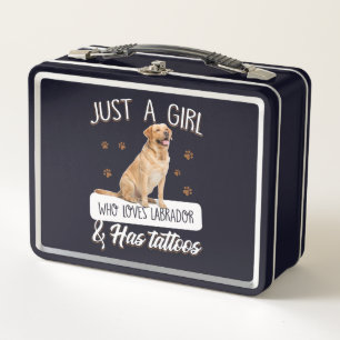 Dog Lover   Just A Girl Who Loves Labrador Tattoos Metal Lunch Box
