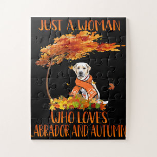 Dog Lover Just A Woman Who Loves Labrador Autumn Jigsaw Puzzle