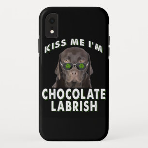 Dog Lover Kiss Me I'm Chocolate Labrish iPhone XR Case