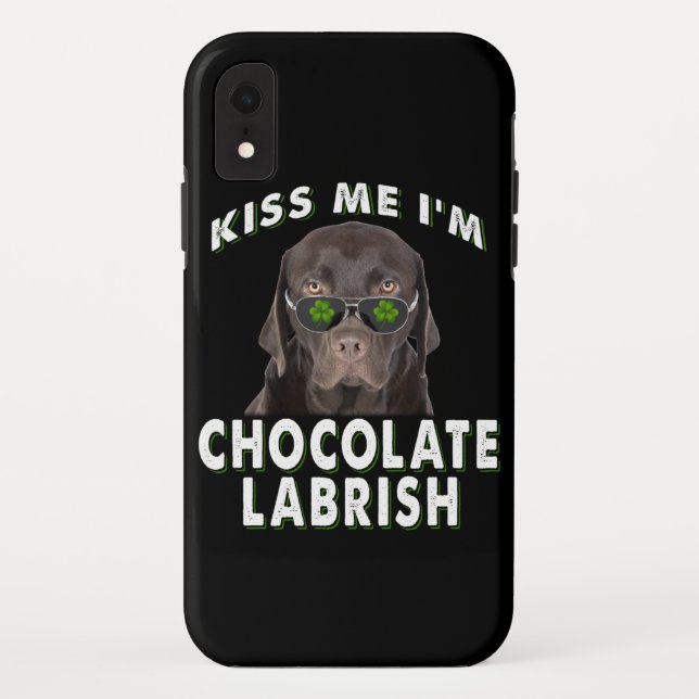 Dog Lover | Kiss Me I'm Chocolate Labrish Case-Mate iPhone Case (Back)