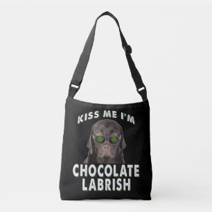 Dog Lover Kiss Me I'm Chocolate Labrish Crossbody Bag