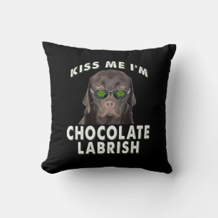 Dog Lover Kiss Me I'm Chocolate Labrish Cushion