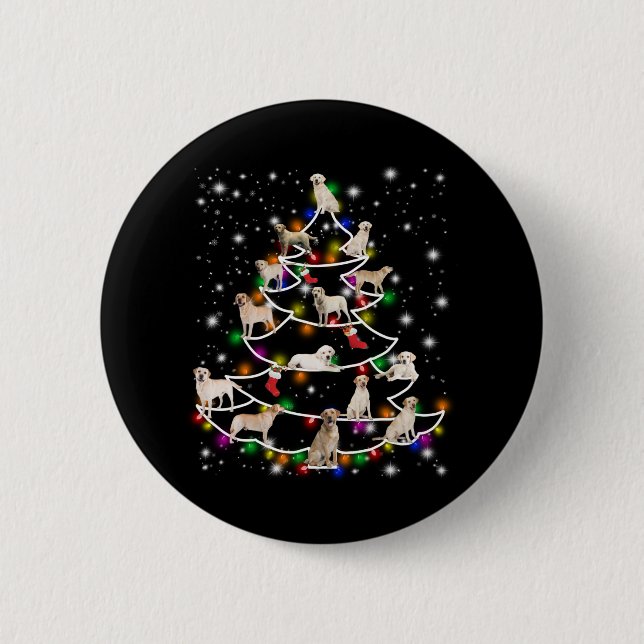 Dog Lover | Labrador Christmas Tree 6 Cm Round Badge (Front)