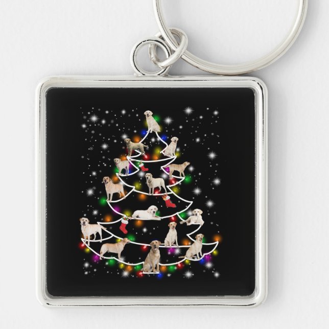Dog Lover | Labrador Christmas Tree Key Ring (Front)