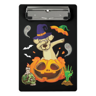 Dog Lover Labrador Dog Dabbing Pumpkin Halloween Mini Clipboard