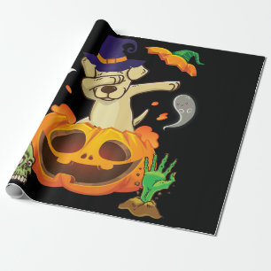 Dog Lover Labrador Dog Dabbing Pumpkin Halloween Wrapping Paper