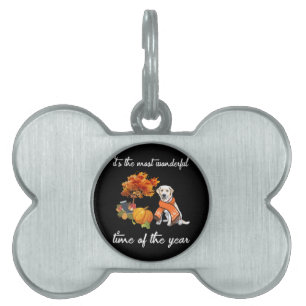 Dog Lover Labrador It's The Most Wonderful Time Pet ID Tag