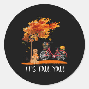 Dog Lover Labrador Retriever It's Fall Y'all Classic Round Sticker