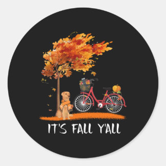 Dog Lover | Labrador Retriever It's Fall Y'all Classic Round Sticker