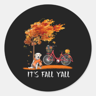 Dog Lover Labrador Retriever It's Fall Y'all Classic Round Sticker